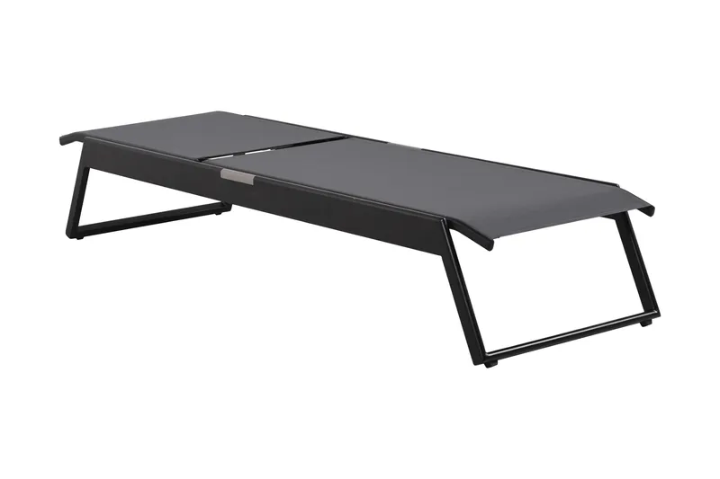 Monaco solseng med justerbar rygg i aluminium, grå tekstil - Svart - Hagemøbler - Stoler & Lenestoler - Solseng & solvogner