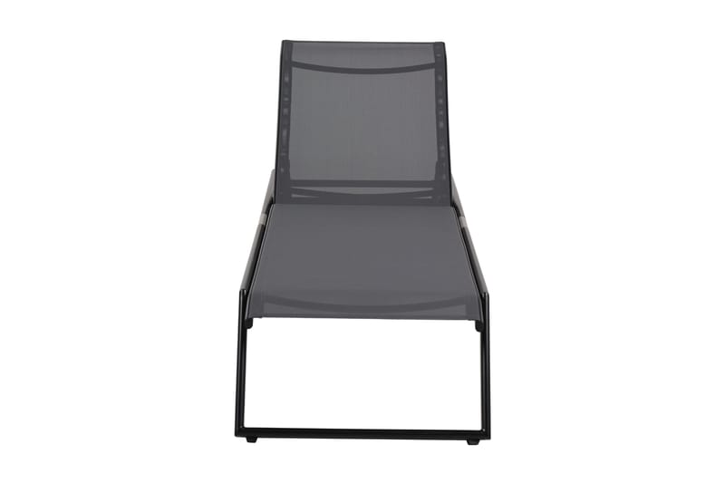 Monaco solseng med justerbar rygg i aluminium, grå tekstil - Svart - Hagemøbler - Stoler & Lenestoler - Solseng & solvogner