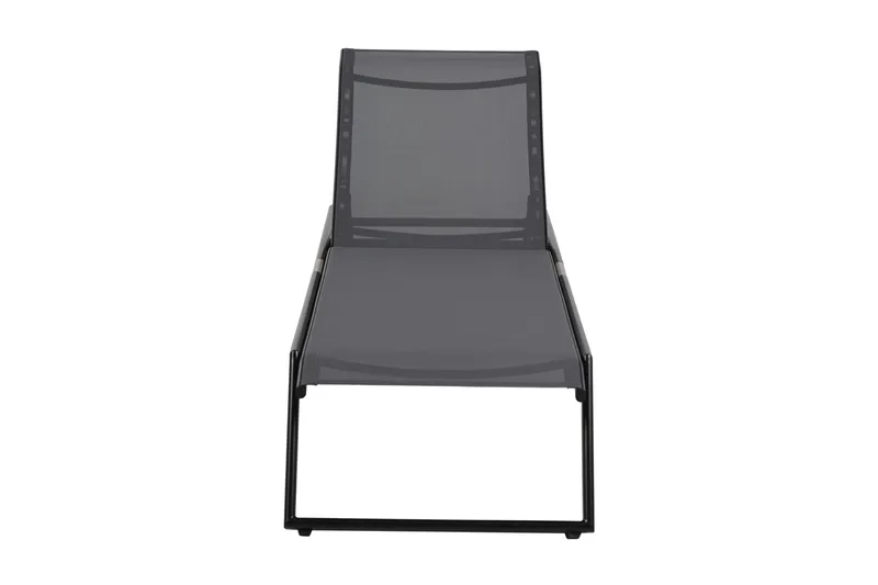 Monaco solseng med justerbar rygg i aluminium, grå tekstil - Svart - Hagemøbler - Stoler & Lenestoler - Solseng & solvogner
