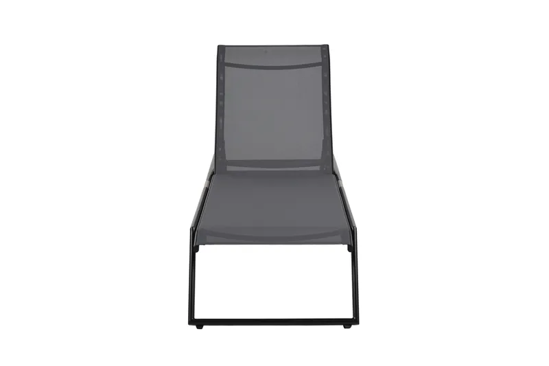 Monaco solseng med justerbar rygg i aluminium, grå tekstil - Svart - Hagemøbler - Stoler & Lenestoler - Solseng & solvogner