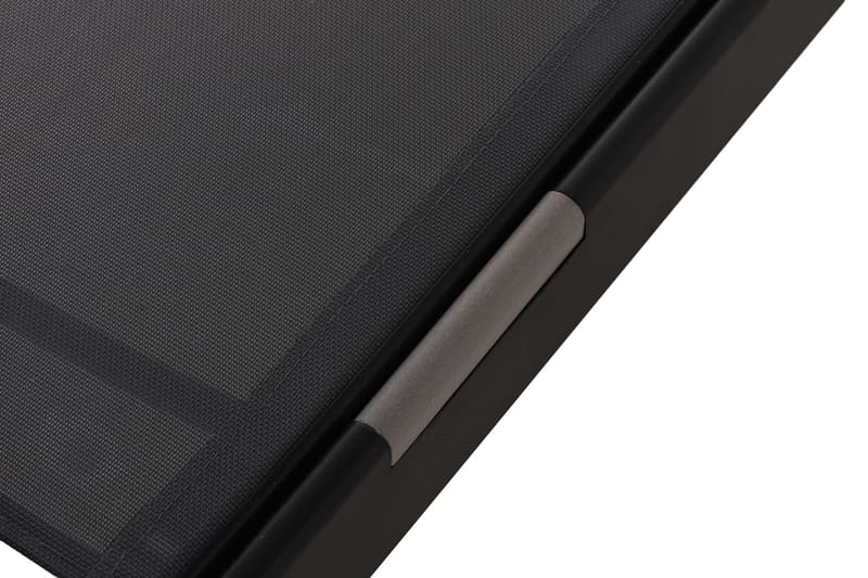 Monaco solseng med justerbar rygg i aluminium, grå tekstil - Svart - Hagemøbler - Stoler & Lenestoler - Solseng & solvogner