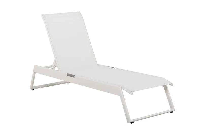 Monaco solseng med justerbar rygg i aluminium, hvit tekstil, Hvit