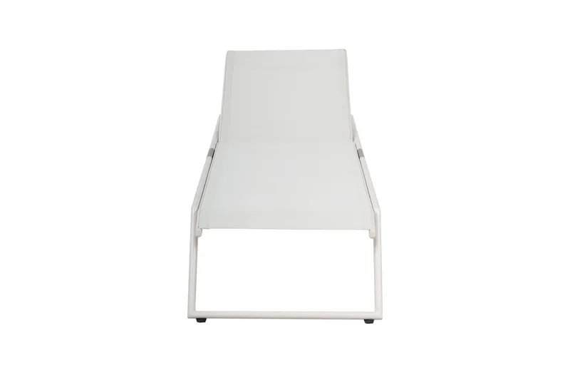 Monaco solseng med justerbar rygg i aluminium, hvit tekstil - Hvit - Hagemøbler - Stoler & Lenestoler - Solseng & solvogner