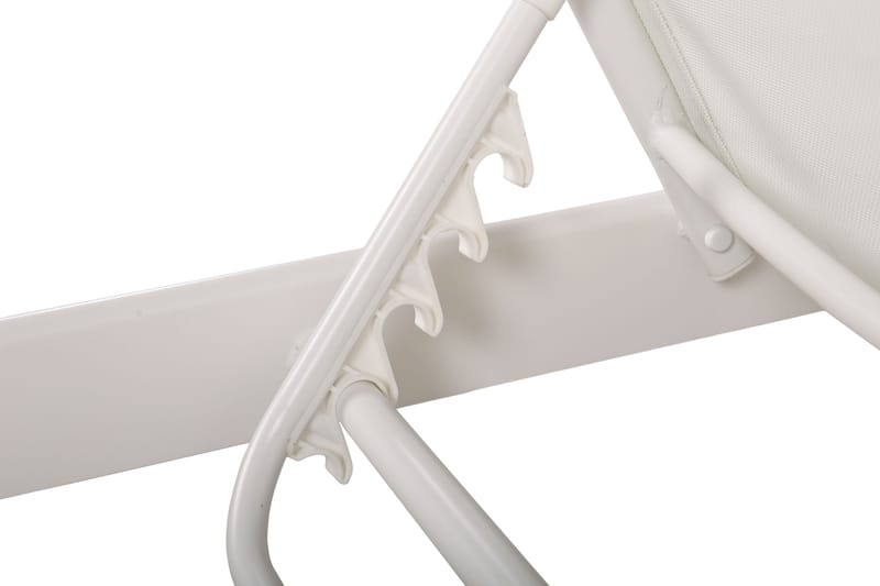 Monaco solseng med justerbar rygg i aluminium, hvit tekstil - Hvit - Hagemøbler - Stoler & Lenestoler - Solseng & solvogner