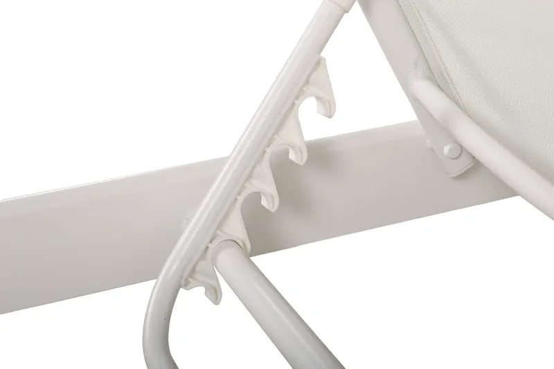 Monaco solseng med justerbar rygg i aluminium, hvit tekstil - Hvit - Hagemøbler - Stoler & Lenestoler - Solseng & solvogner