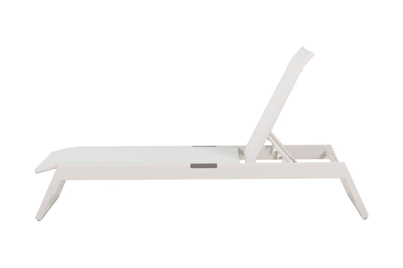 Monaco solseng med justerbar rygg i aluminium, hvit tekstil - Hvit - Hagemøbler - Stoler & Lenestoler - Solseng & solvogner