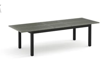 Monaco uttrekkbart utendørsbord 210/310x90 cm - Svart/Grå - Hagemøbler - Hagebord - Spisebord ute