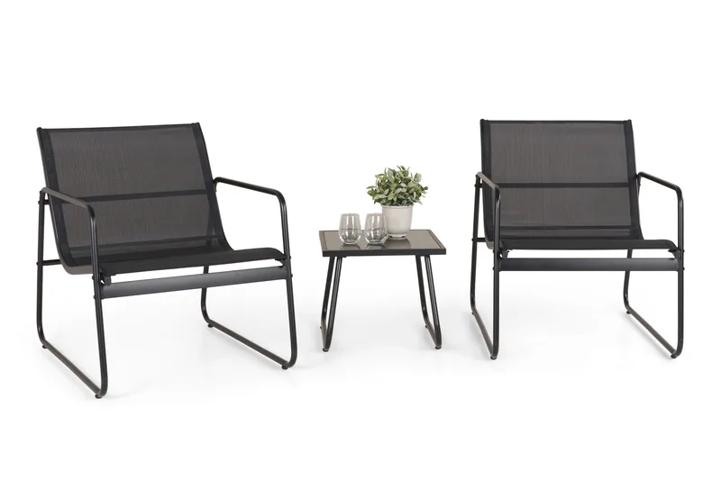 Pelanda caféssett utendørs - Svart - Hage - Utemiljø - Veranda & terrasse - Verandamøbler