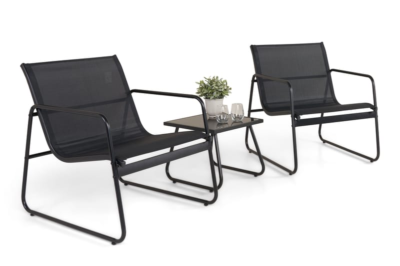 Pelanda caféssett utendørs - Svart - Hage - Utemiljø - Veranda & terrasse - Verandamøbler