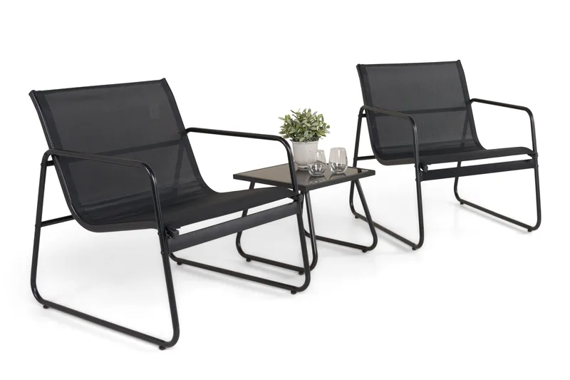 Pelanda caféssett utendørs - Svart - Hage - Utemiljø - Veranda & terrasse - Verandamøbler
