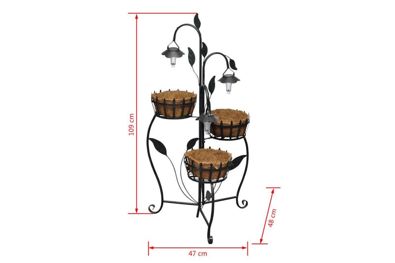 Plantekurver med LED-lys og solcellepanel - Hage - Utemiljø - Hagedekorasjon - Hagefigurer & hagepynt - Hageskulptur