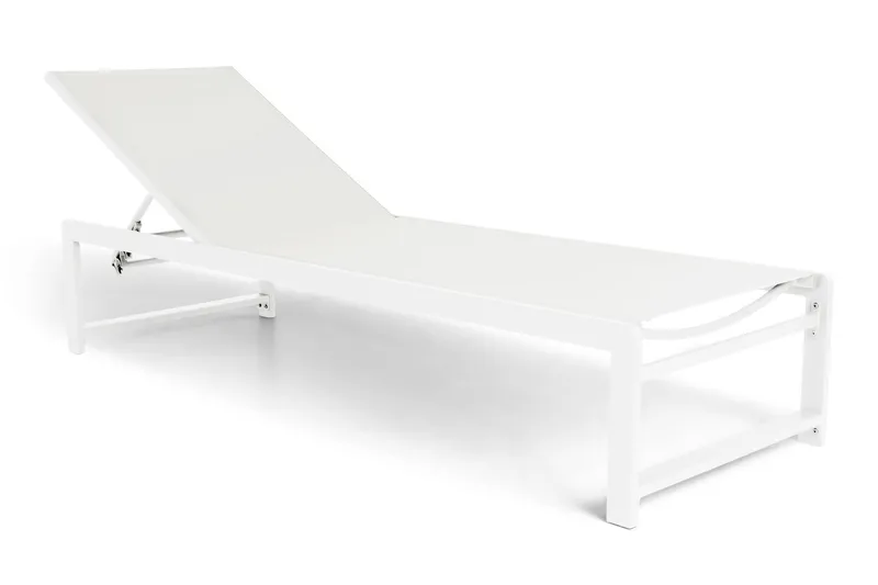 Sanna Solseng med Justerbar Ryggstøtte - Hvit - Hagemøbler - Stoler & Lenestoler - Solseng & solvogner