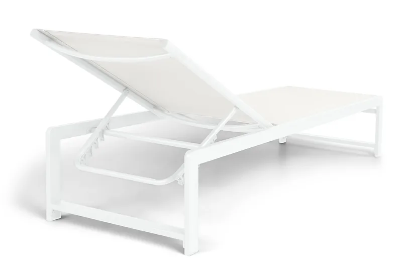 Sanna Solseng med Justerbar Ryggstøtte - Hvit - Hagemøbler - Stoler & Lenestoler - Solseng & solvogner