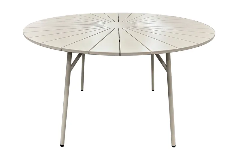 Tunis spisebord utendørs 120 cm rundt, Beige/Beige