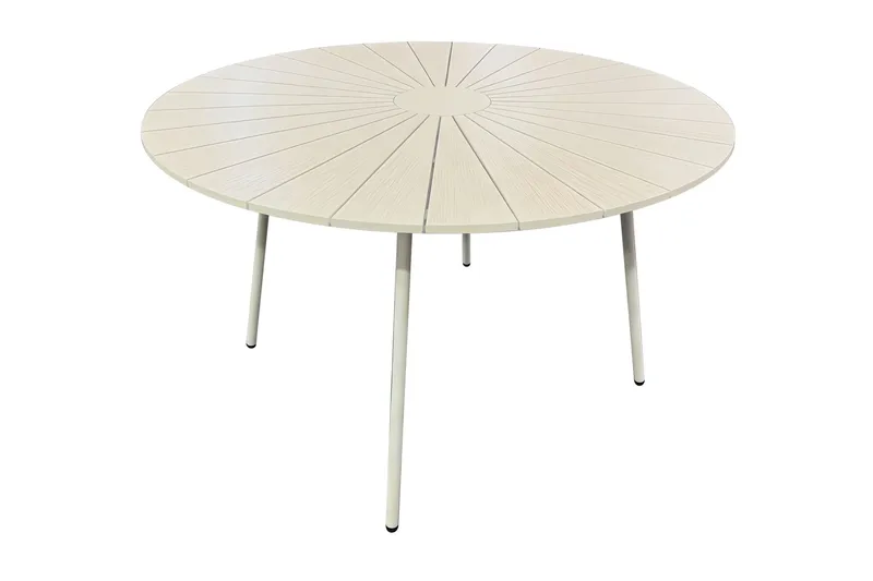 Tunis spisebord utendørs 120 cm rundt - Beige/Beige - Hagemøbler - Hagebord - Spisebord ute