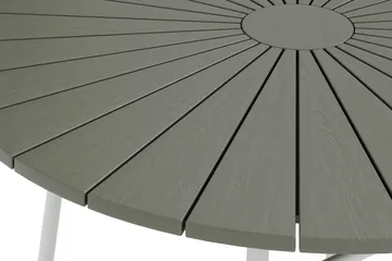 Tunis spisebord utendørs 120 cm rundt - Hvit/Grå - Hagemøbler - Hagebord - Spisebord ute