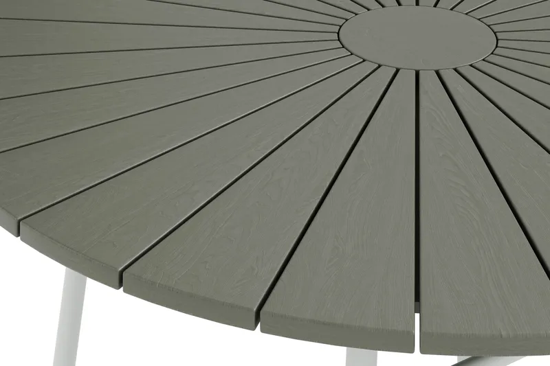 Tunis spisebord utendørs 120 cm rundt - Hvit/Grå - Hagemøbler - Hagebord - Spisebord ute