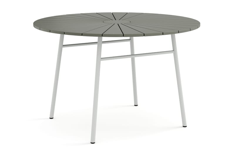 Tunis spisebord utendørs 120 cm rundt, Hvit/Grå