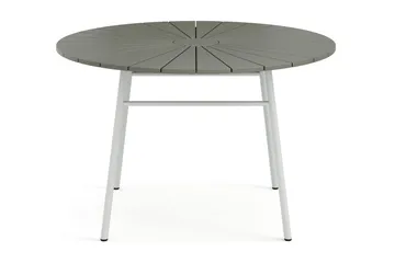 Tunis spisebord utendørs 120 cm rundt - Hvit/Grå - Hagemøbler - Hagebord - Spisebord ute
