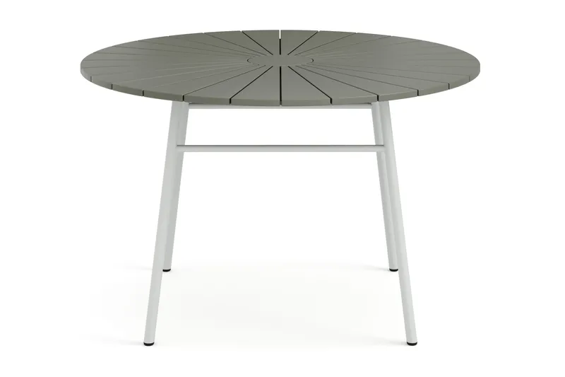 Tunis spisebord utendørs 120 cm rundt - Hvit/Grå - Hagemøbler - Hagebord - Spisebord ute