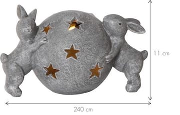 Harriet solcelledekorasjon 24 cm - grå - Hage - Utemiljø - Hagedekorasjon - Hagefigurer & hagepynt