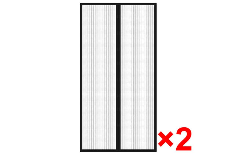Insekt dørforheng 210 x 100 cm 2 stk magnet svart - Svart - Hage - Utemiljø - Hagedekorasjon - Myggnett