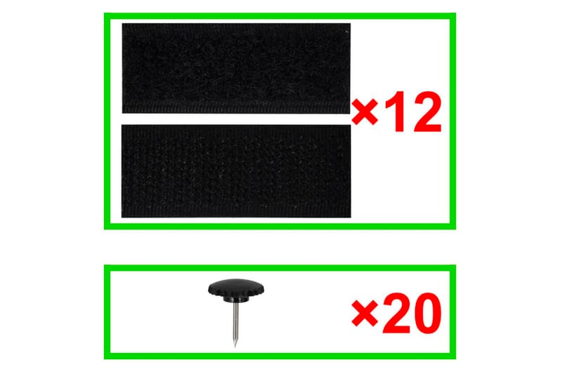 Insekt dørforheng 210 x 100 cm 2 stk magnet svart - Svart - Hage - Utemiljø - Hagedekorasjon - Myggnett