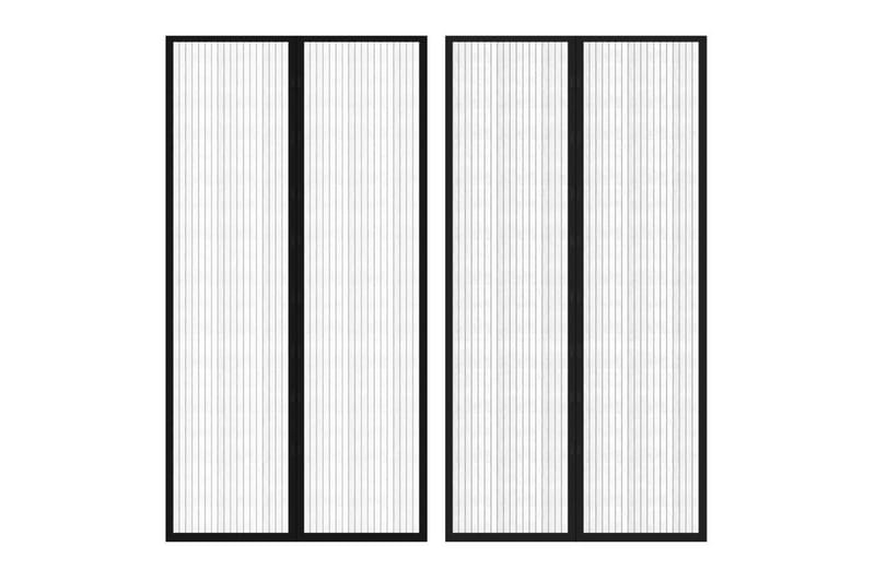 Insekt dørforheng 210 x 100 cm 2 stk magnet svart - Svart - Hage - Utemiljø - Hagedekorasjon - Myggnett