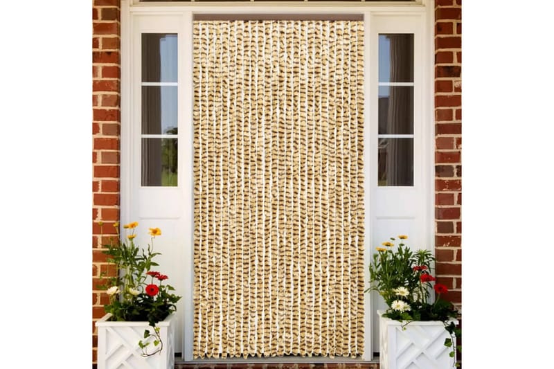 Insektgardin beige og brun 100x220 cm chenille - Beige - Hage - Utemiljø - Hagedekorasjon - Myggnett