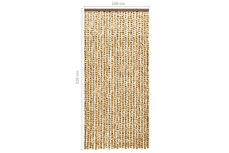 Insektgardin beige og brun 100x220 cm chenille - Beige - Hage - Utemiljø - Hagedekorasjon - Myggnett
