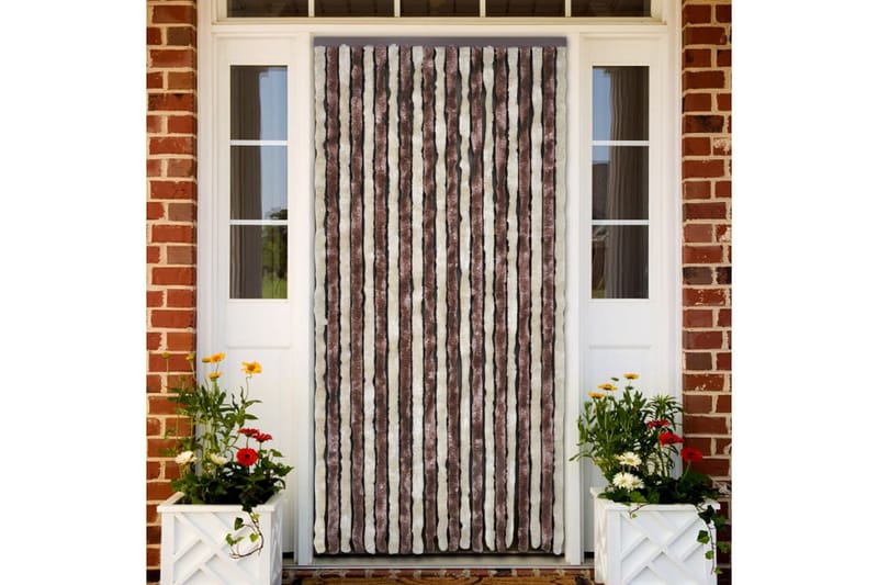 Insektgardin beige og lysebrun 100x220 cm chenille - Brun/Beige - Hage - Utemiljø - Hagedekorasjon - Myggnett
