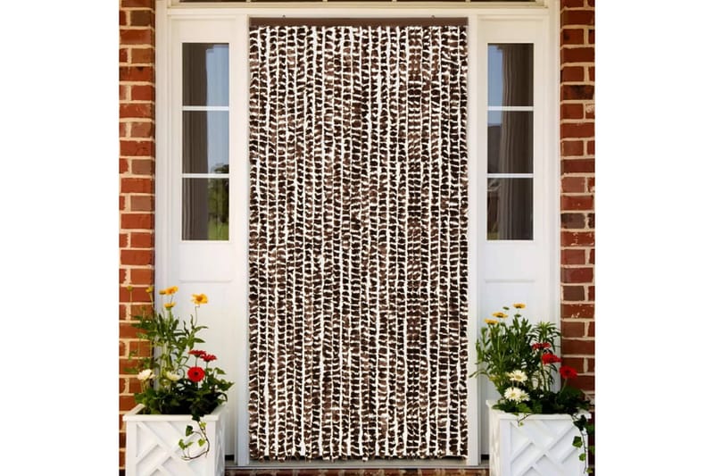 Insektgardin brun og hvit 100x220 cm chenille - Brun - Hage - Utemiljø - Hagedekorasjon - Myggnett