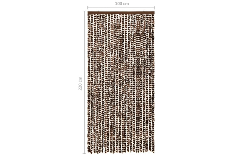 Insektgardin brun og hvit 100x220 cm chenille - Brun - Hage - Utemiljø - Hagedekorasjon - Myggnett