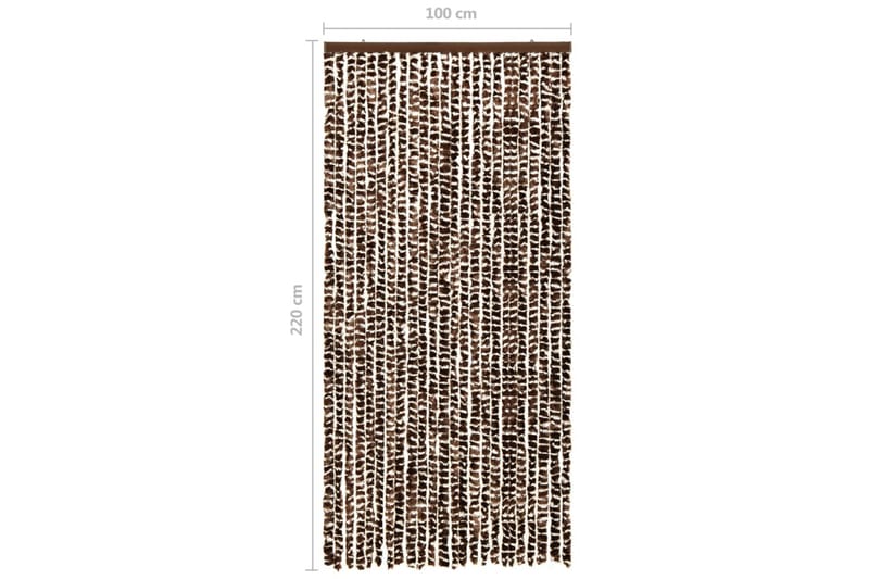 Insektgardin brun og hvit 100x220 cm chenille - Brun - Friluftsutstyr - Myggnett - Myggbeskyttelse