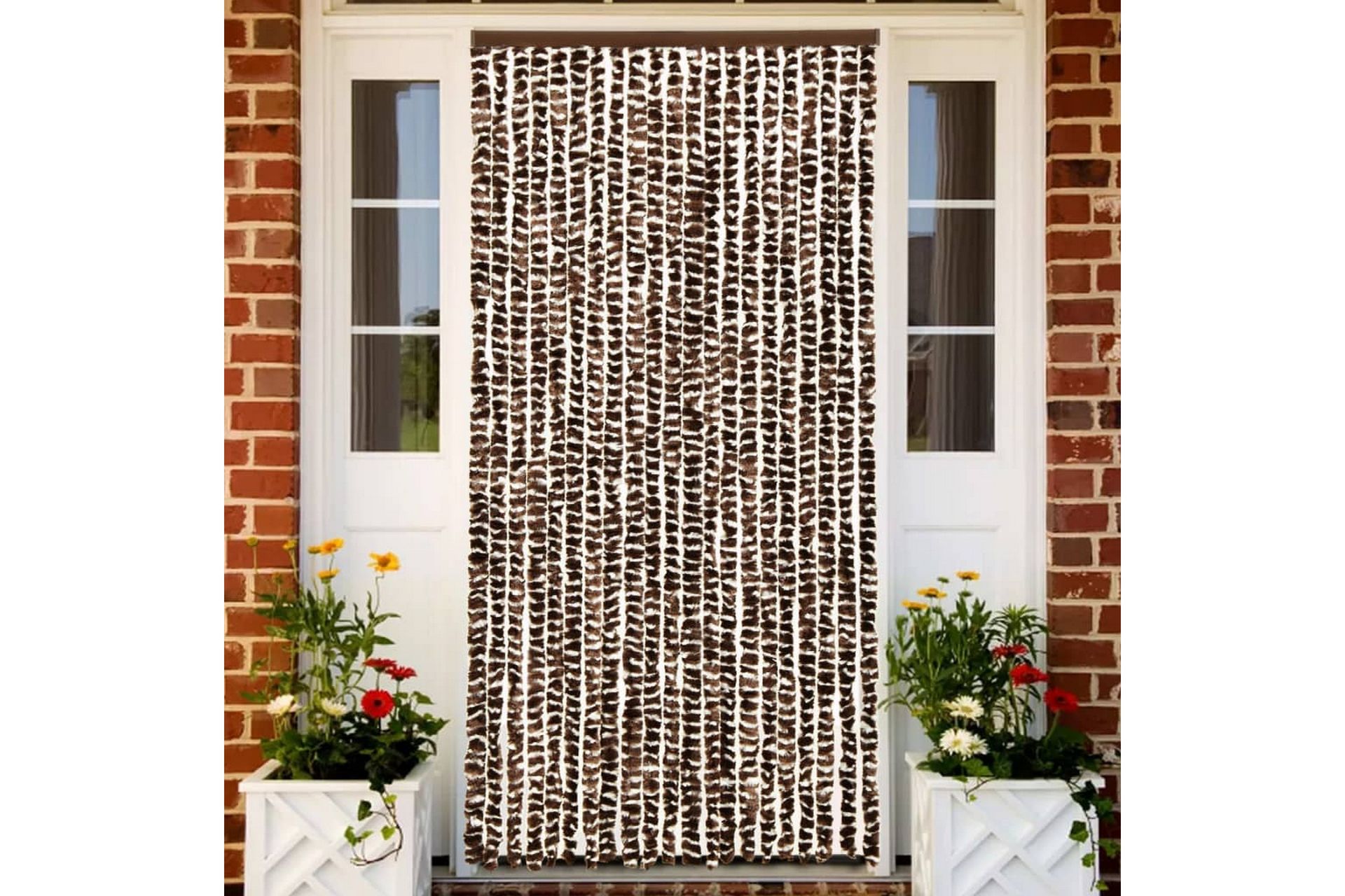 Insektgardin brun og hvit 90x220 cm chenille - Brun - Hage - Utemiljø - Hagedekorasjon - Myggnett