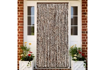 Insektgardin brun og hvit 90x220 cm chenille - Brun - Hage - Utemiljø - Hagedekorasjon - Myggnett