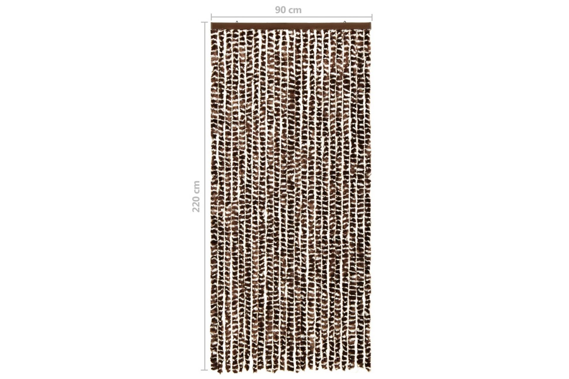 Insektgardin brun og hvit 90x220 cm chenille - Brun - Hage - Utemiljø - Hagedekorasjon - Myggnett