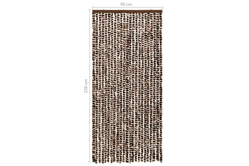 Insektgardin brun og hvit 90x220 cm chenille - Brun - Friluftsutstyr - Myggnett - Myggbeskyttelse