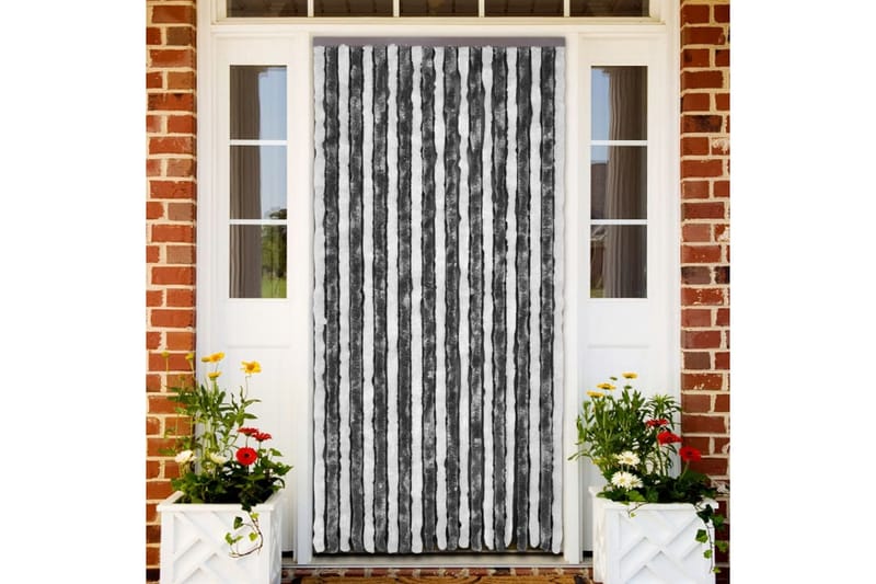 Insektgardin grå og hvit 100x220 cm chenille - Gråhvit - Hage - Utemiljø - Hagedekorasjon - Myggnett