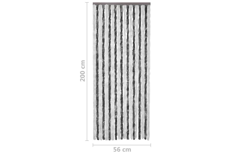 Insektgardin grå og hvit 56x200 cm chenille - Grå - Hage - Utemiljø - Hagedekorasjon - Myggnett