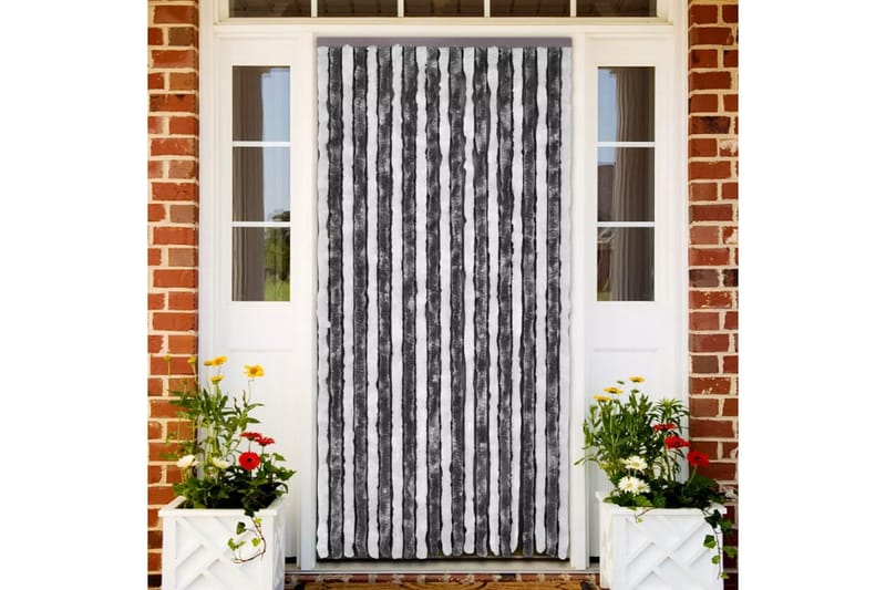 Insektgardin grå og hvit 90x220 cm chenille - Gråhvit - Hage - Utemiljø - Hagedekorasjon - Myggnett