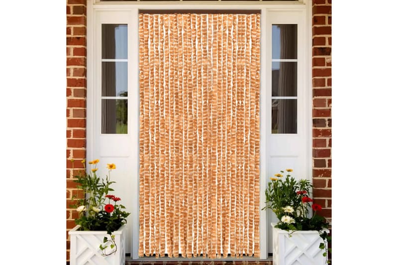 Insektgardin oker og hvit 100x220 cm chenille - Gul - Hage - Utemiljø - Hagedekorasjon - Myggnett