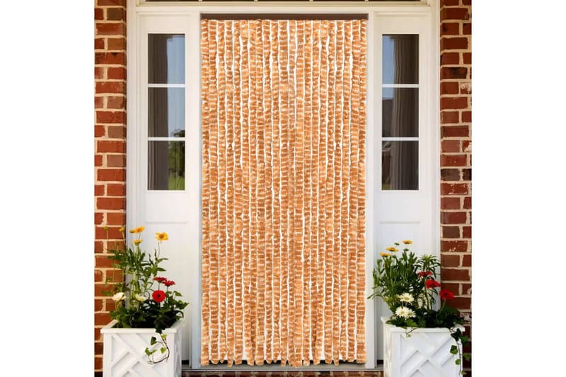 Insektgardin oker og hvit 90x220 cm chenille - Gul - Hage - Utemiljø - Hagedekorasjon - Myggnett