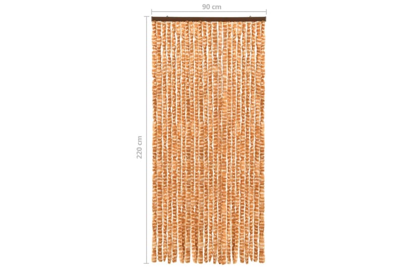 Insektgardin oker og hvit 90x220 cm chenille - Gul - Hage - Utemiljø - Hagedekorasjon - Myggnett