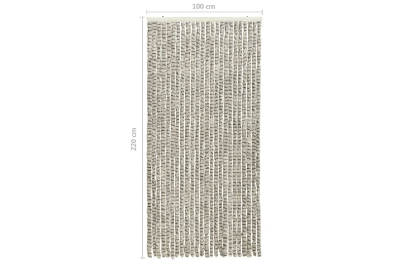 Insektsgardin lyse- og mørkegrå 100x220 cm chenille - Grå - Hage - Utemiljø - Hagedekorasjon - Myggnett