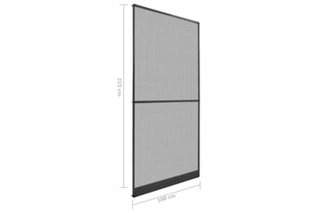 Insektskjerm med hengsler for dør antrasitt 100x215 cm - Antrasittgrå - Hage - Utemiljø - Hagedekorasjon - Myggnett