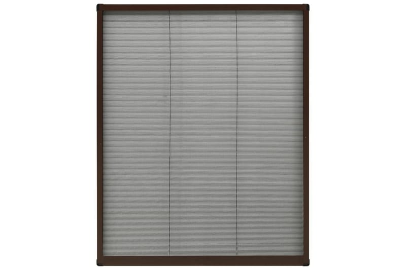 Plissert insektskjerm for vindu aluminium brun 80x100 cm - Hage - Utemiljø - Hagedekorasjon - Myggnett