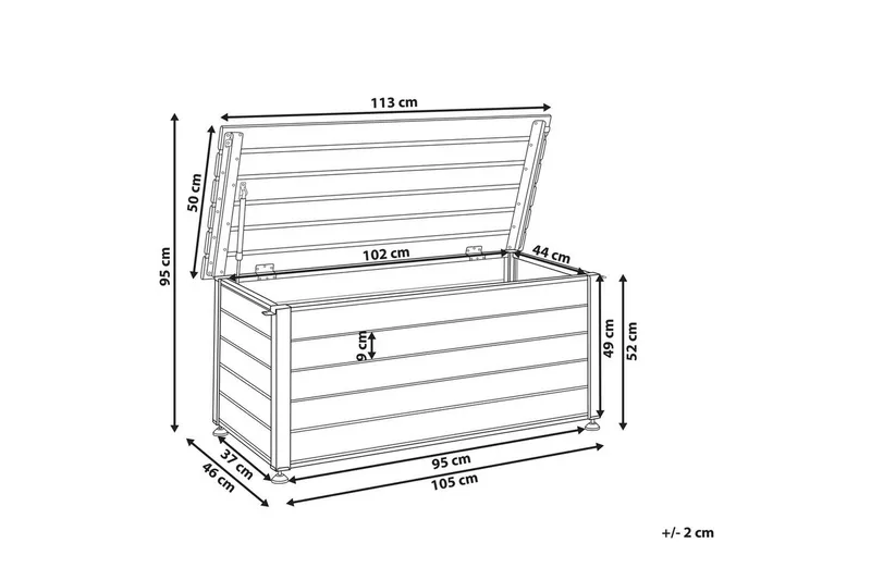 Låda Beliani Campalto Brun, 113x50x52 cm White - Hage - Utemiljø - Hagedekorasjon - Postkasse
