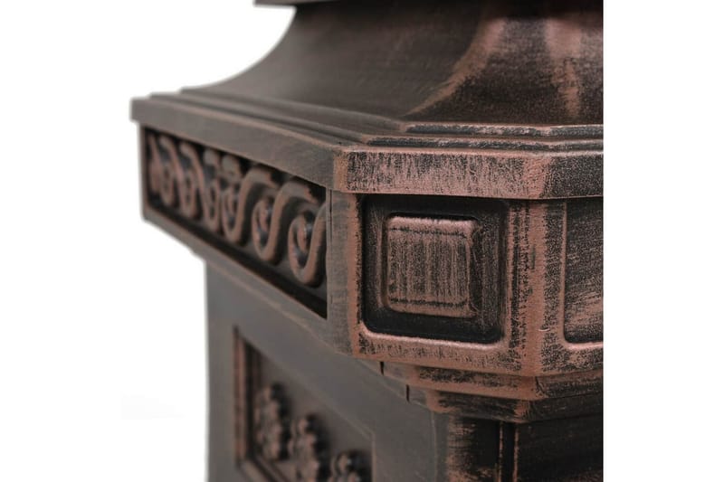 Postkasse på søyle aluminium gammeldags rustbestandig bronse - Brevkasse - Postkasse