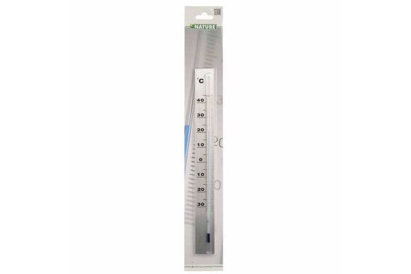 Nature Utendørs veggtermometer aluminium 3,8x0,6x37 cm - Hage - Utemiljø - Hagedekorasjon - Regn & temperatur - Utetermometer